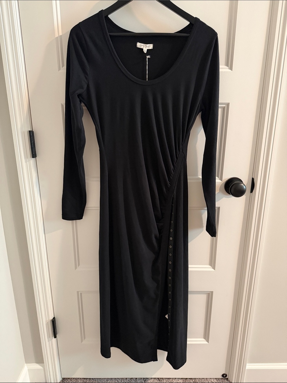 Grey State Black Snap-Front Women's Dress